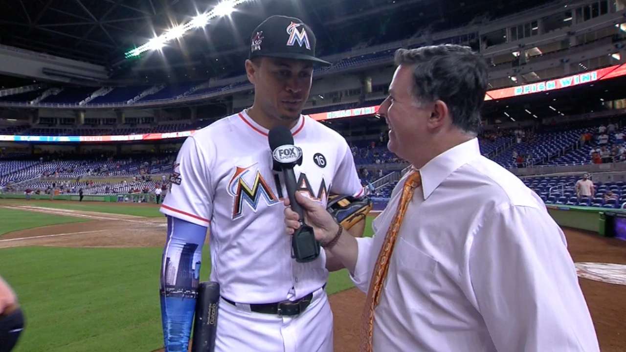 Stanton on Marlins' HR record