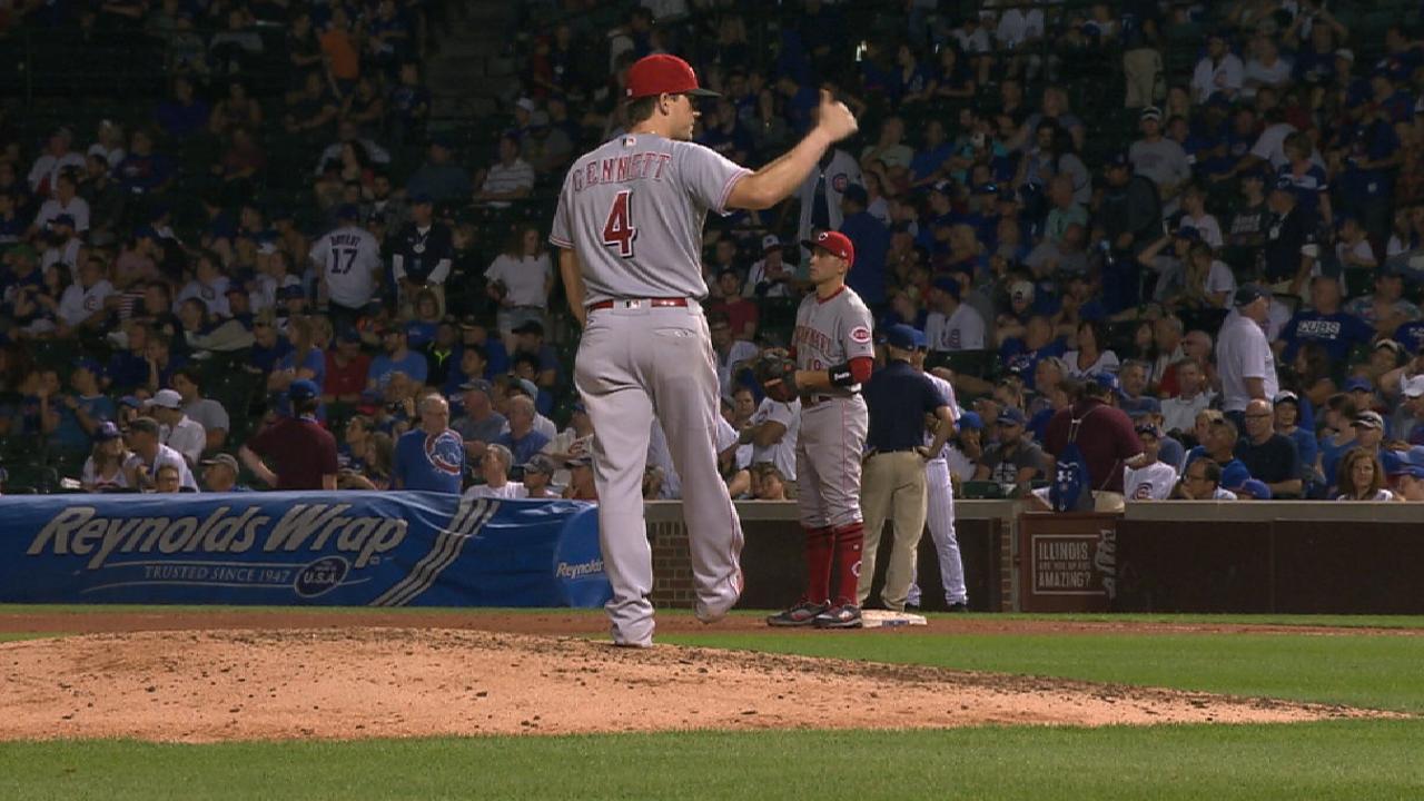 Gennett's one inning on the bump