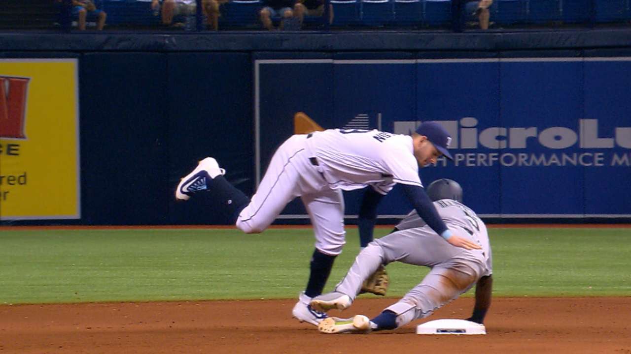 Rays turn a peculiar double play