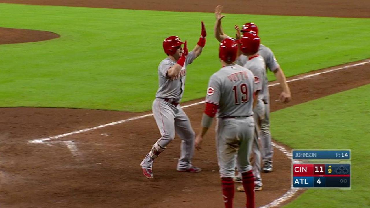 Grand slam de Gennett contribuyó al triunfo de Rojos