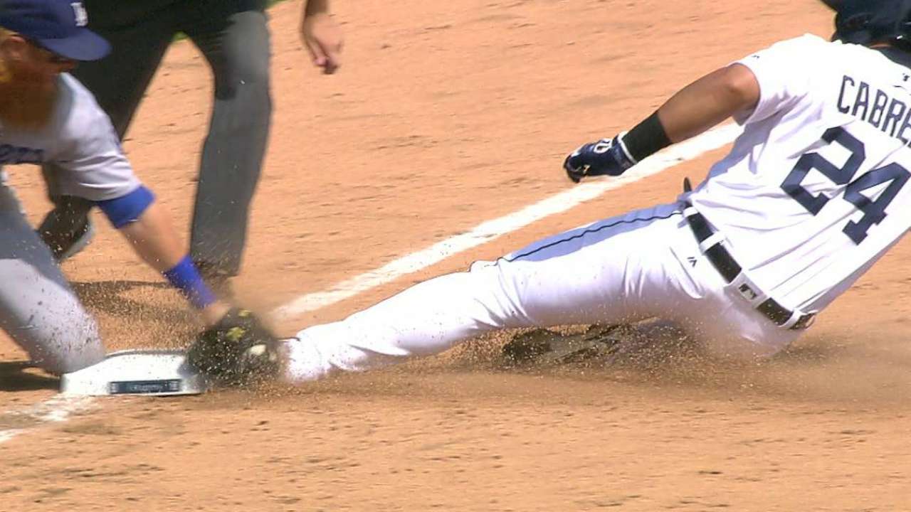 Cabrera ruled safe after review