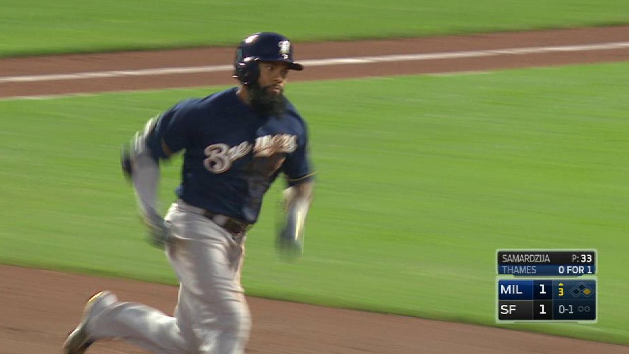 Thames' triple to right-center