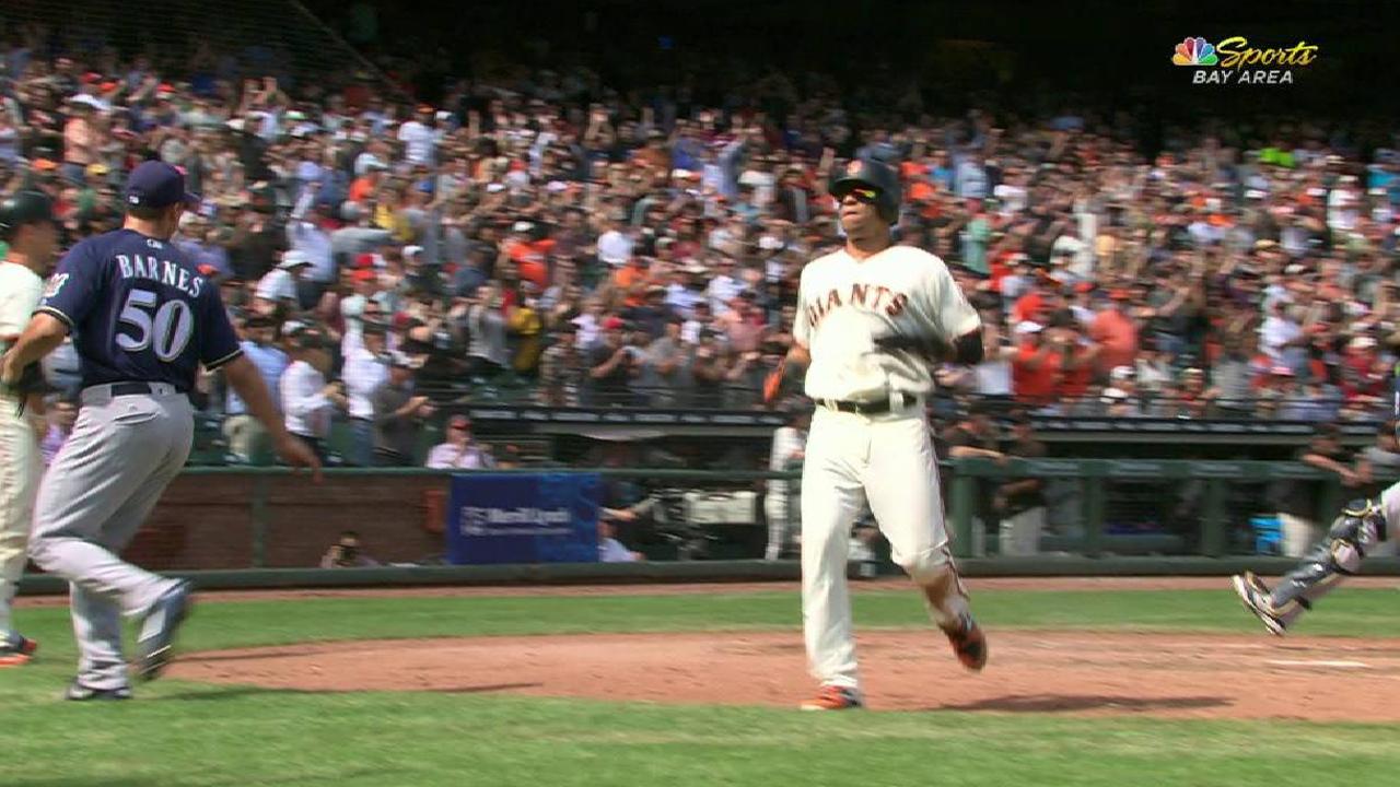 Doblete de Parker ayuda a Gigantes a barrer a Cerveceros