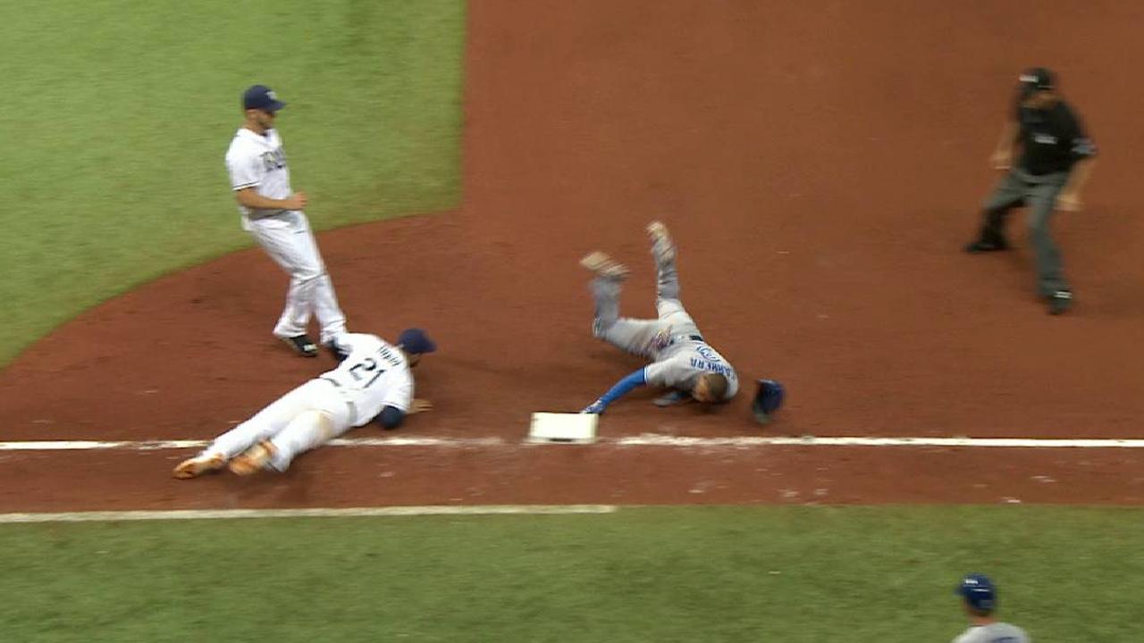 Carrera ruled safe at first
