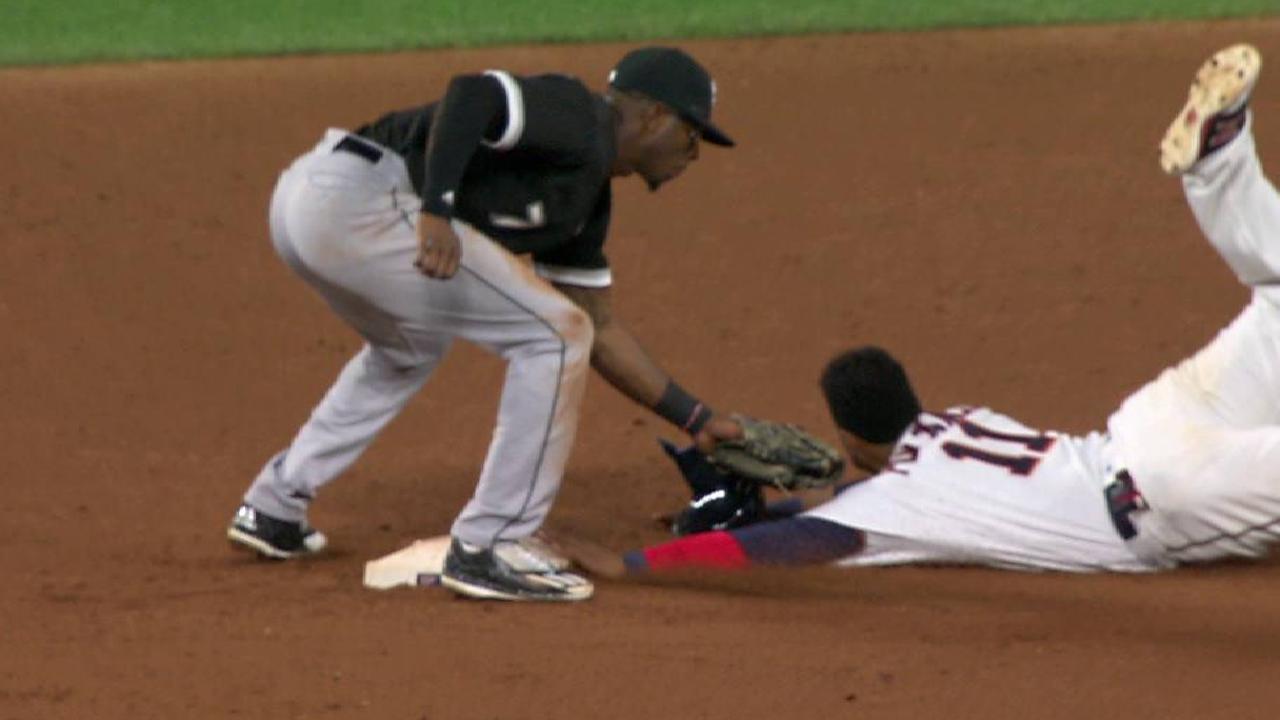 Polanco ruled safe at second
