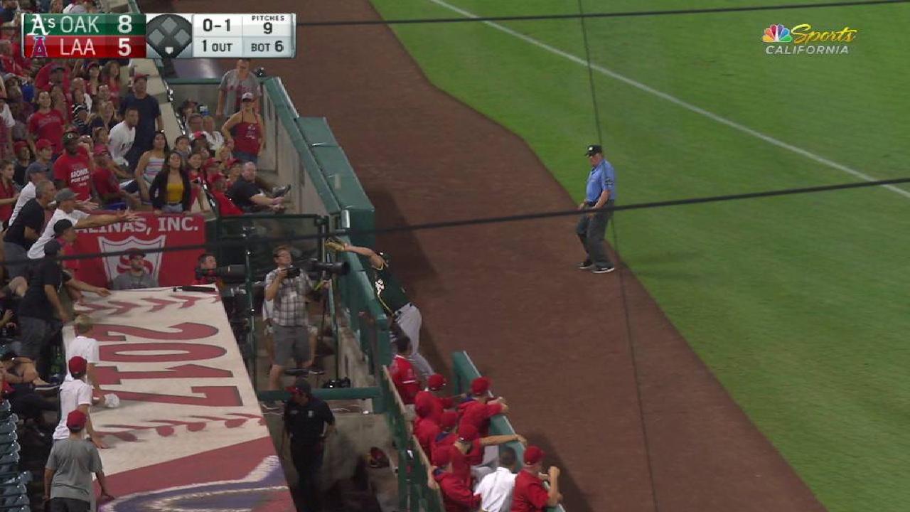 Chapman's catch over the railing