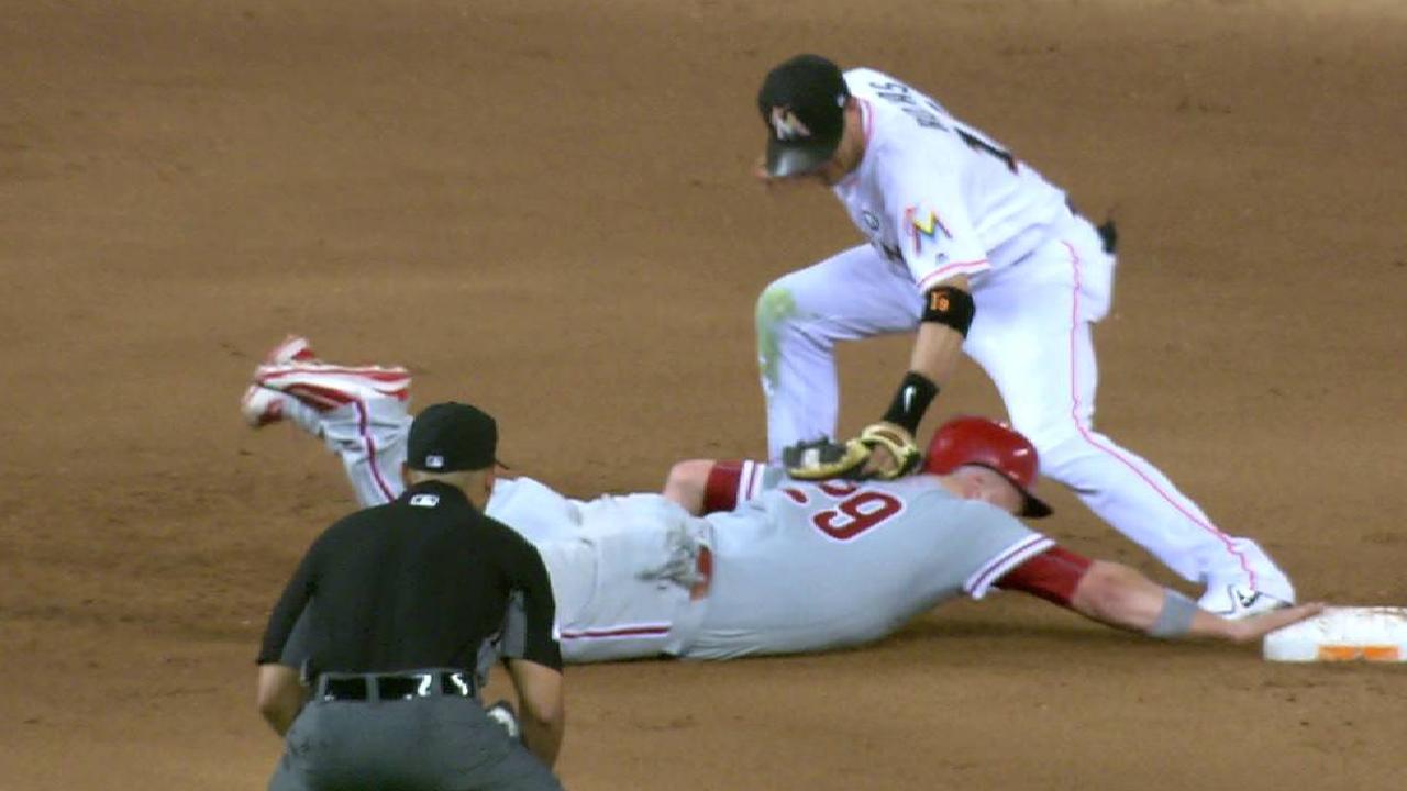 Rupp out at second after review