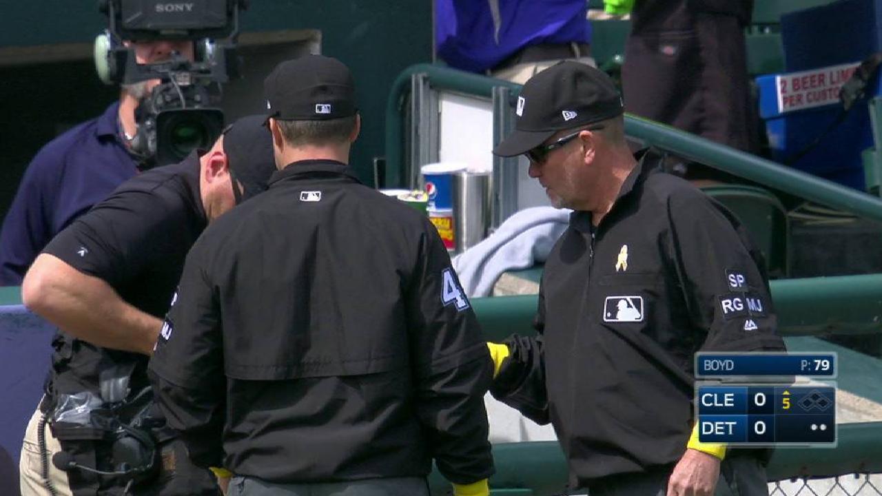 Guyer safe at first after review