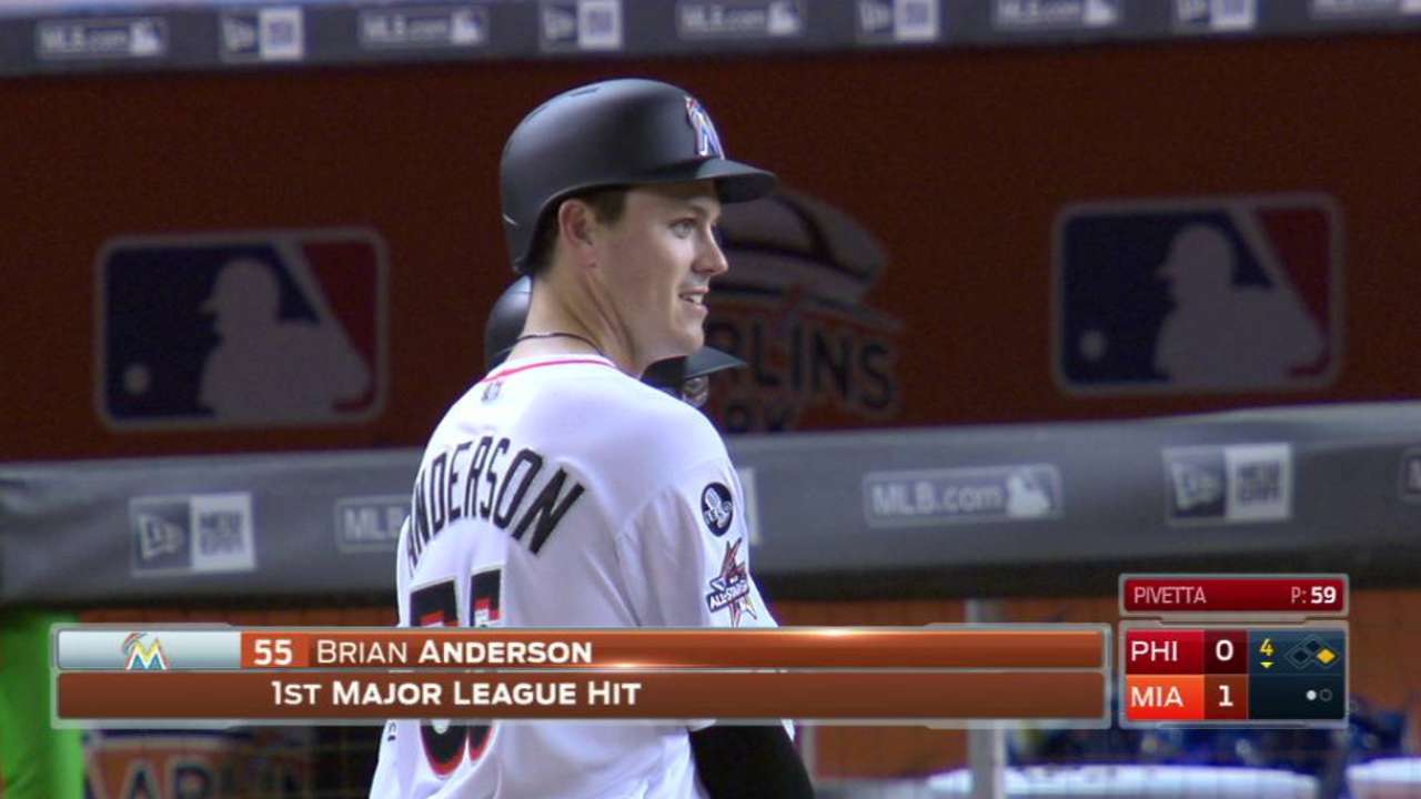Anderson's first career hit