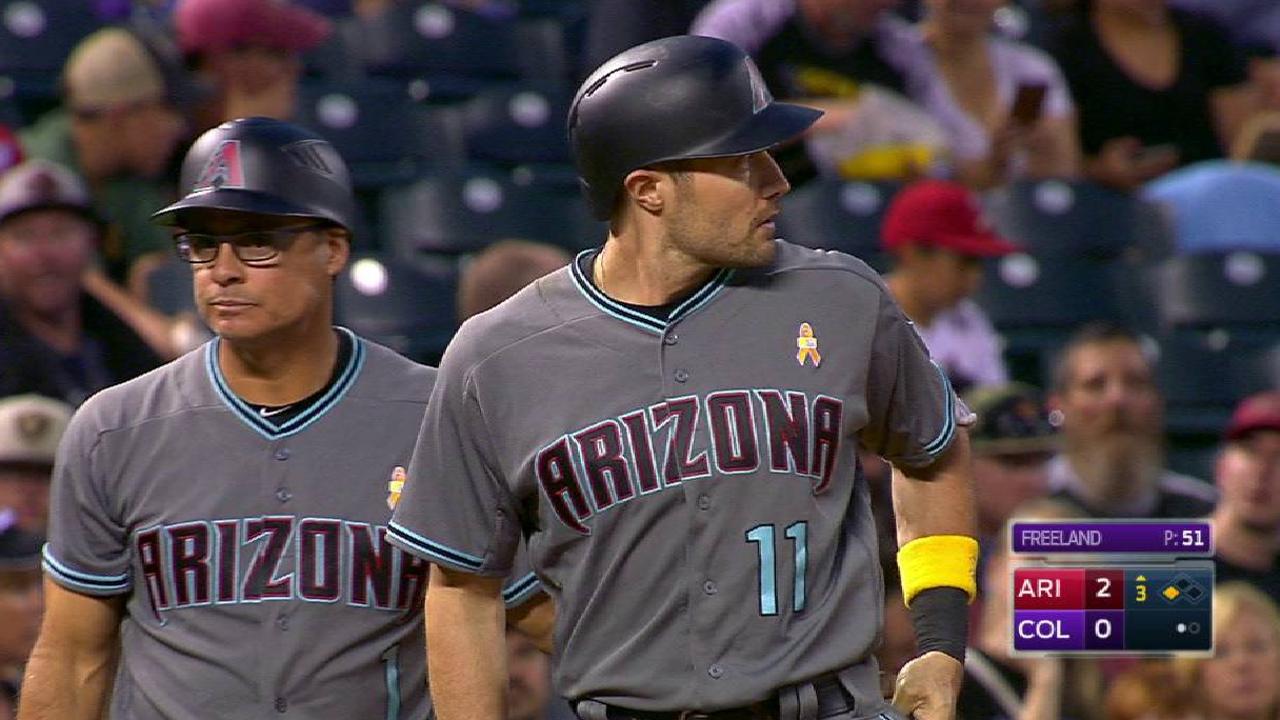 Pollock hustles for a triple