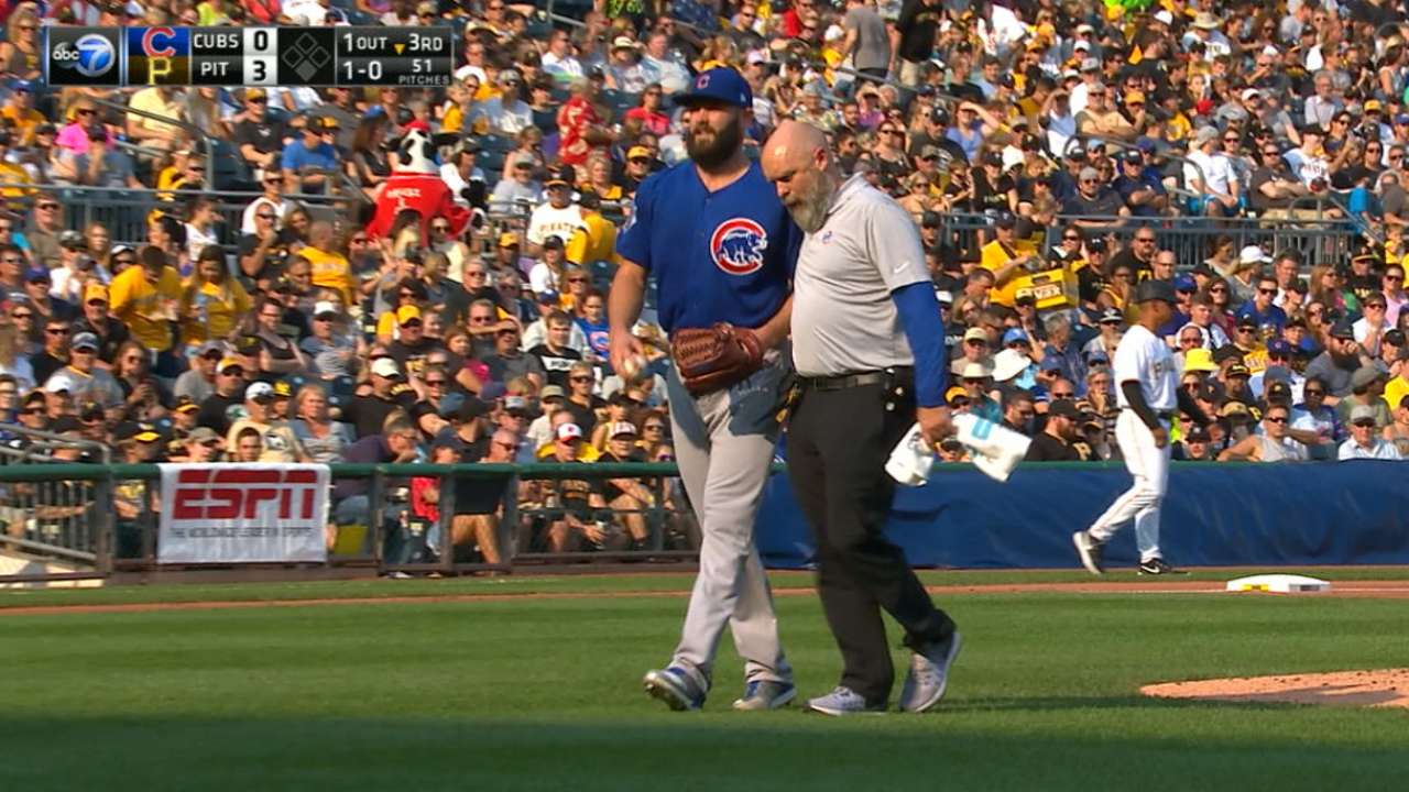 Arrieta exits with an injury