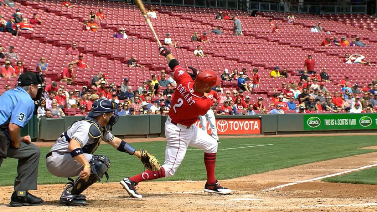 Reds sweep Crew behind big frame, big flies