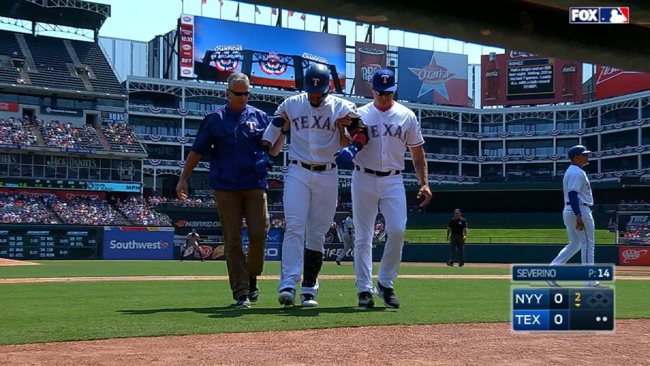 Gomez injures himself on swing