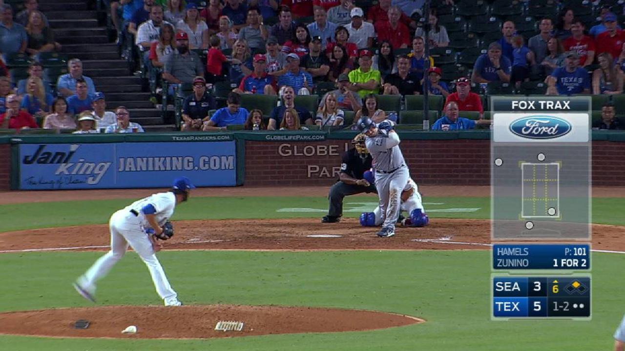 Hamels strikes out Zunino, side