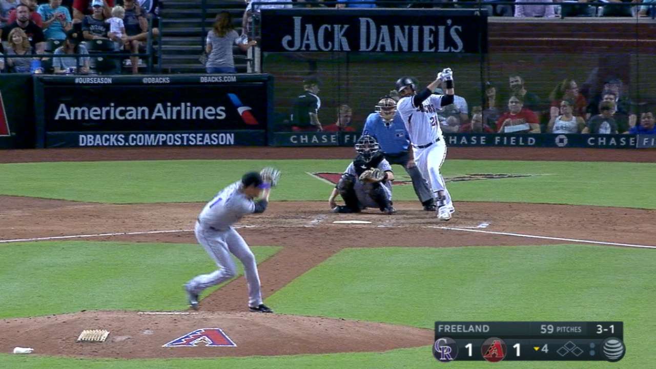 Freeland gets hit in shoulder