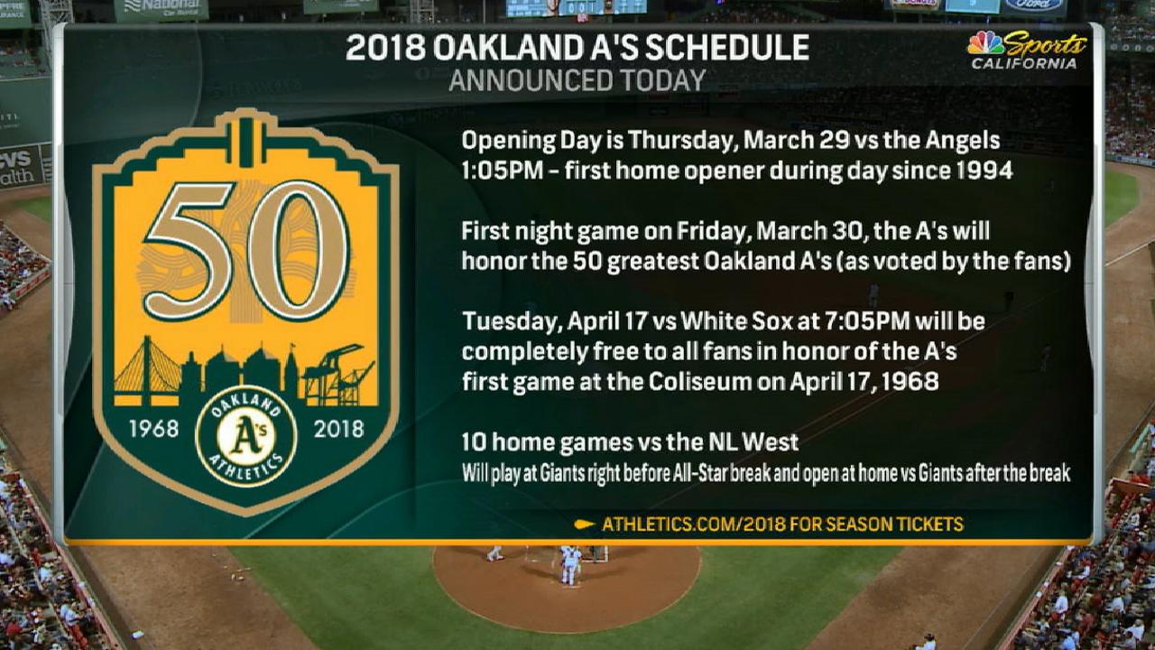 A's will host a game free to all fans in 2018