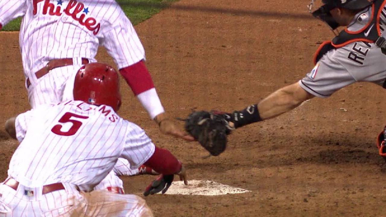 Stanton's 3rd OF assist halts Phils' walk-off