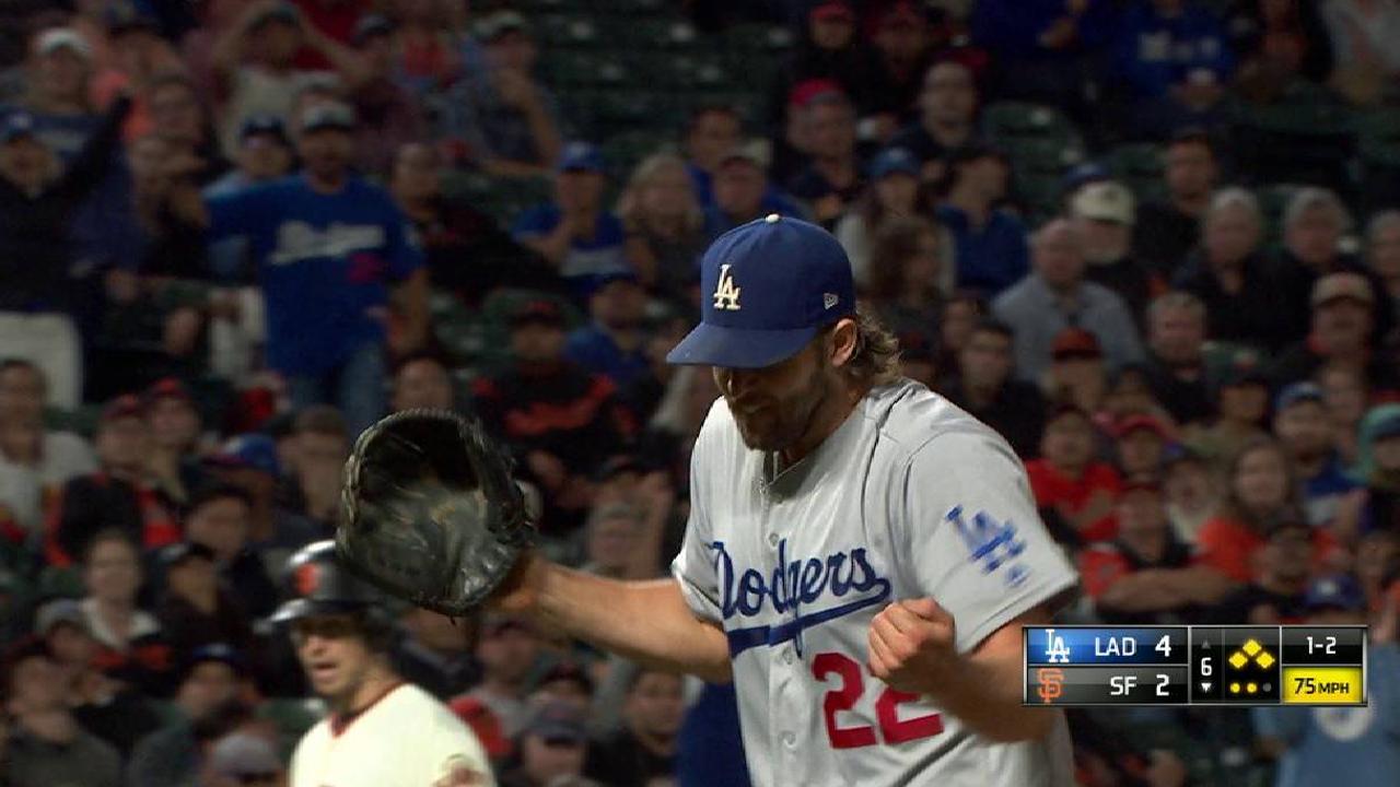 Kershaw strands the bases loaded