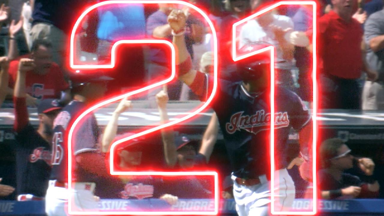 Indians win 21 straight games