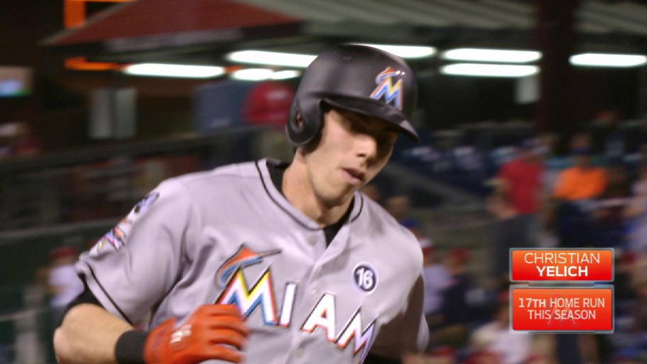 Yelich homers, but Marlins fall to Phillies