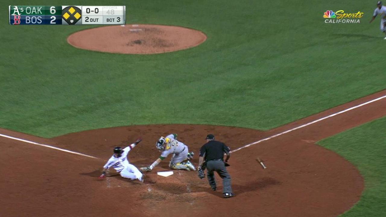 A's turn two to end the 3rd