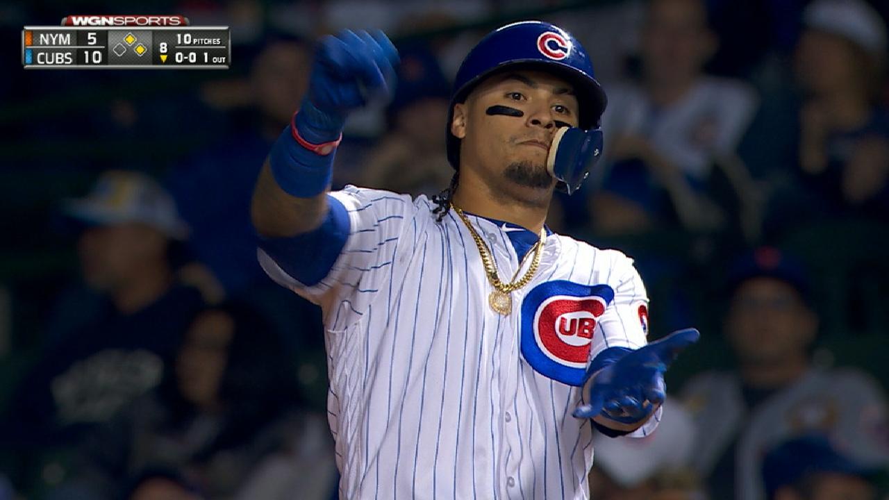 Baez's four-hit night