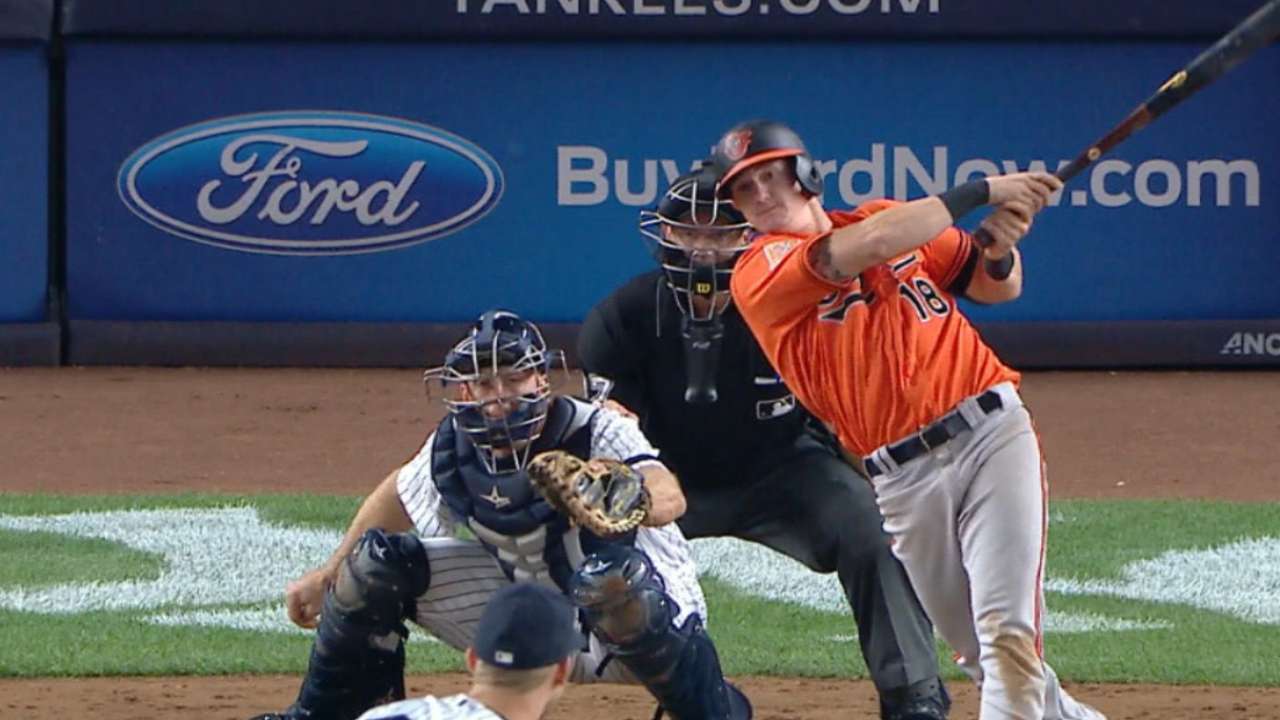 Hays' first big league homer