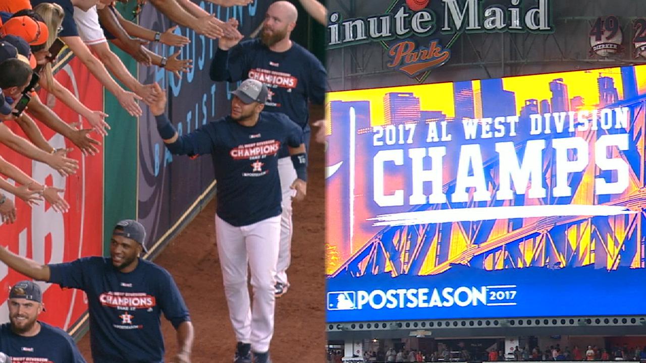 Astros slug past M's, claim first AL West crown