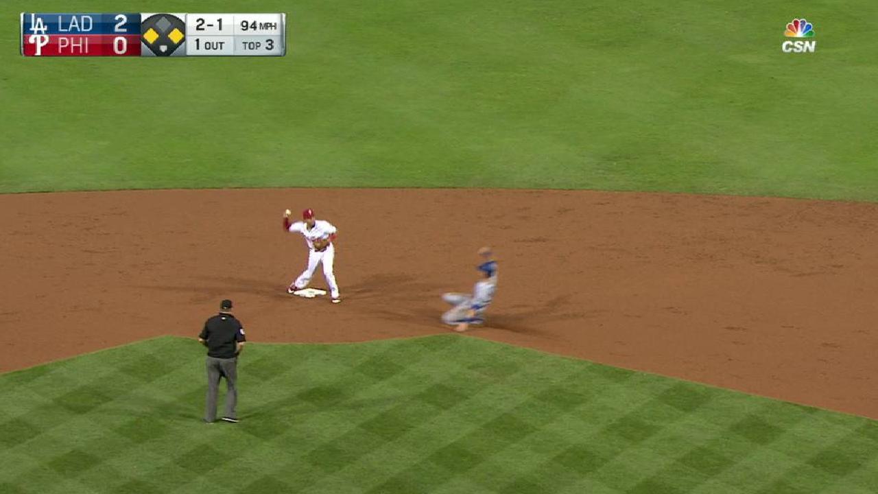 Franco turns slick double play