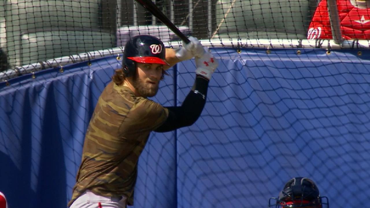 Bryce takes to basepaths, plays in sim game