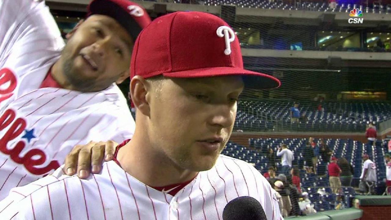 Hoskins discusses his key at-bat