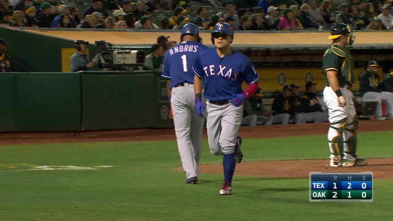 Rangers lose to streaking A's, slip in WC race