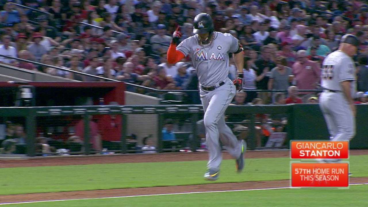 Stanton pega HR 57 y Marlins impiden que D-backs festejen