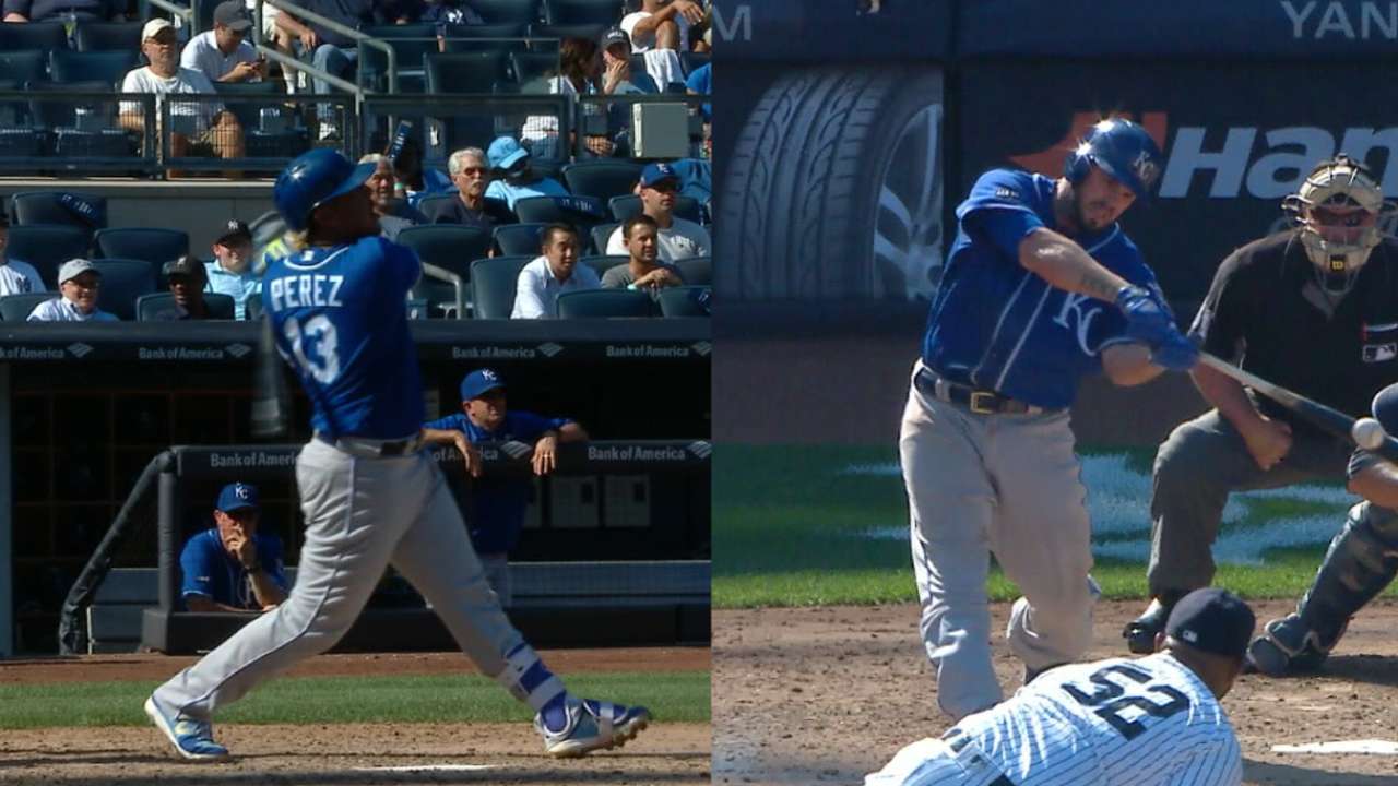 Perez, Moustakas go back to back