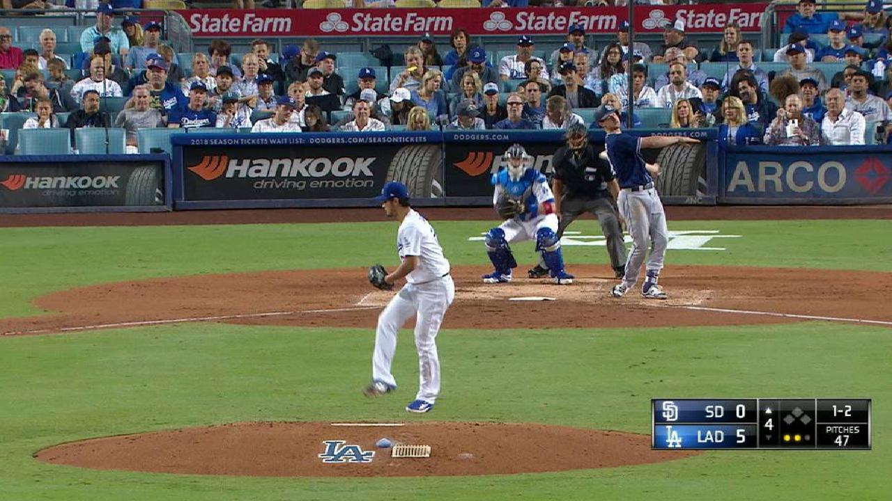Darvish strikes out Myers, side