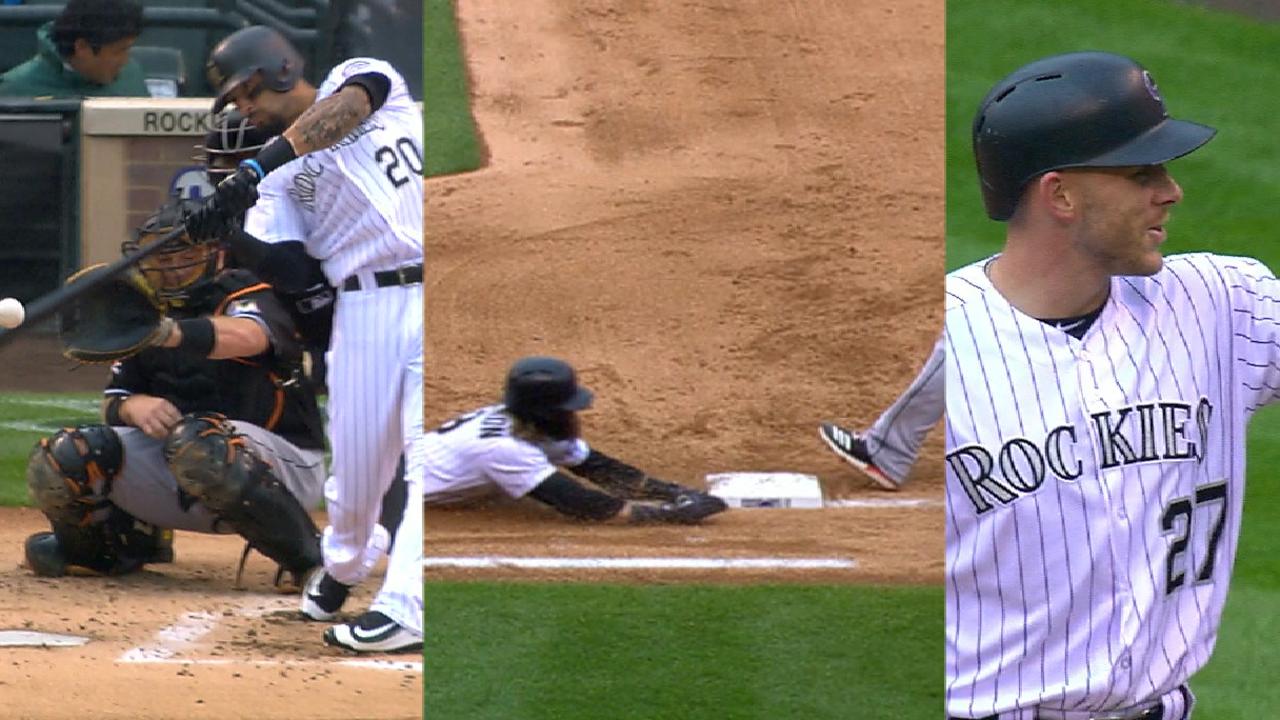 Rockies plate six runs in 2nd