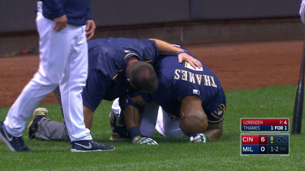 Thames leaves with an injury