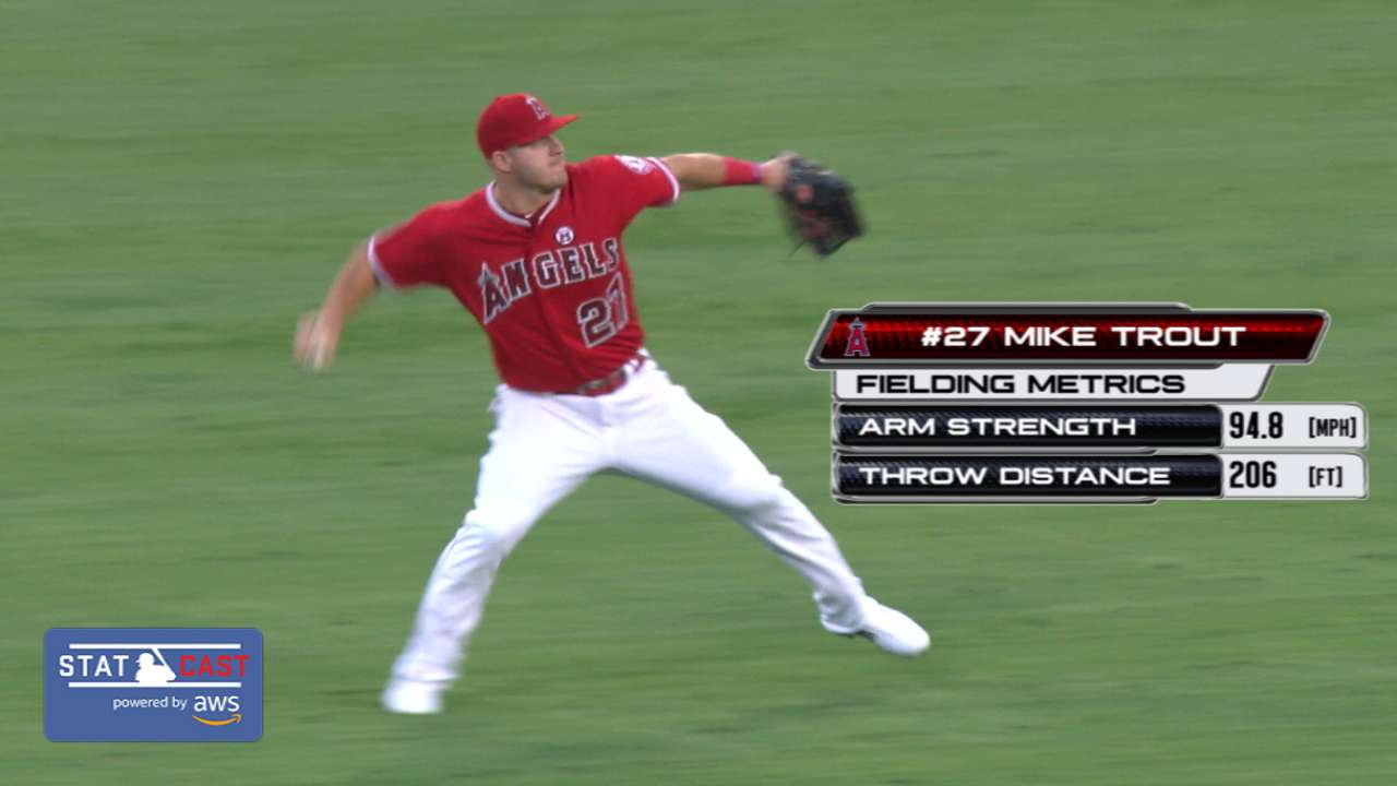 Statcast: Trout's 94.8-mph throw