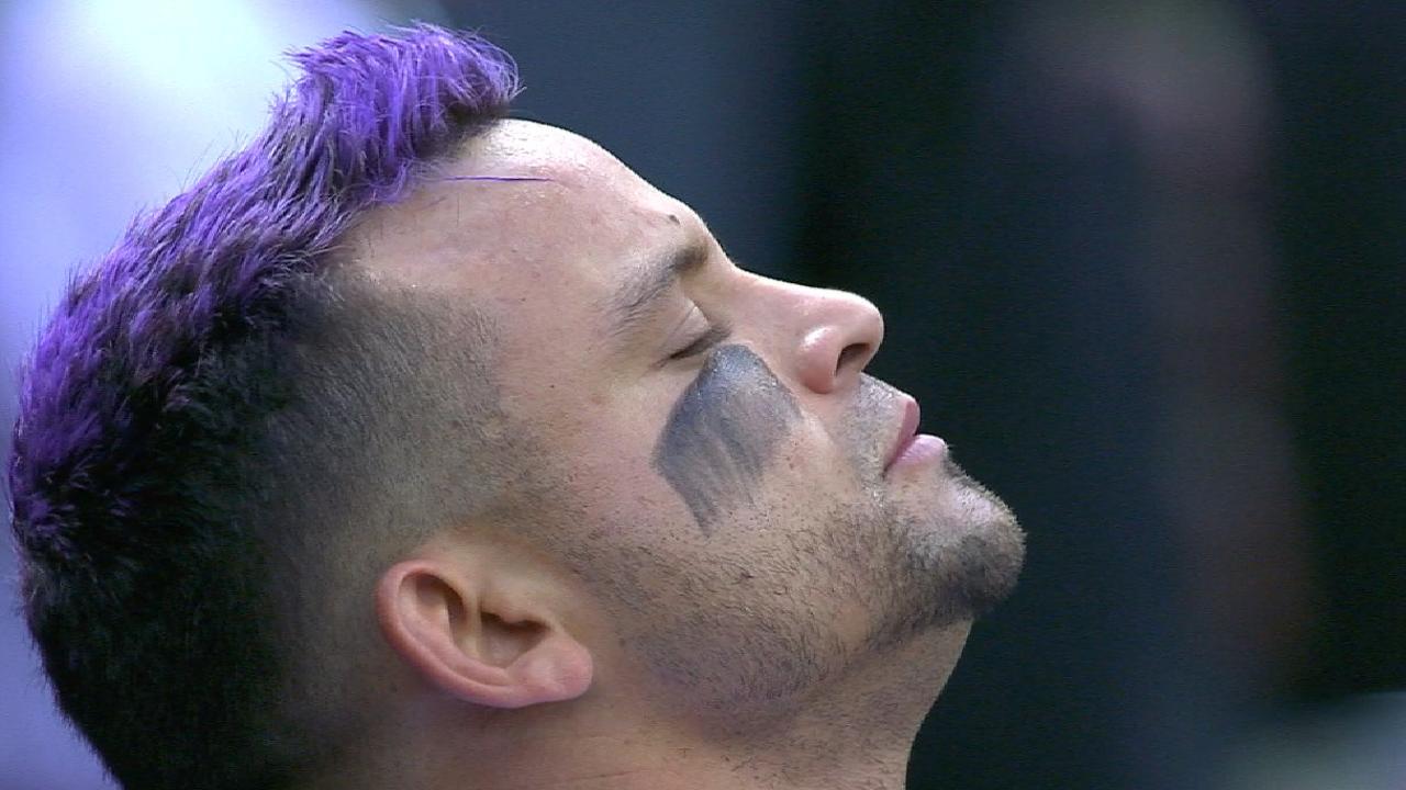 Parra sporting new purple hair
