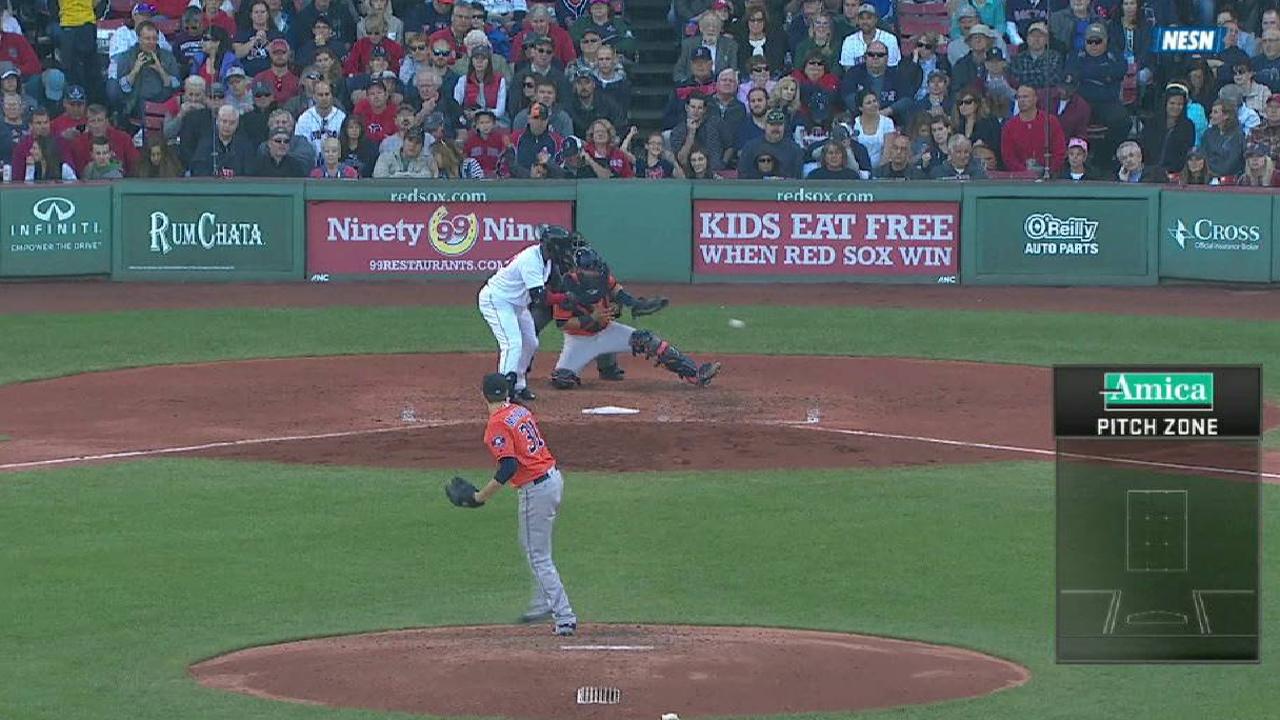 Devers scores on passed ball
