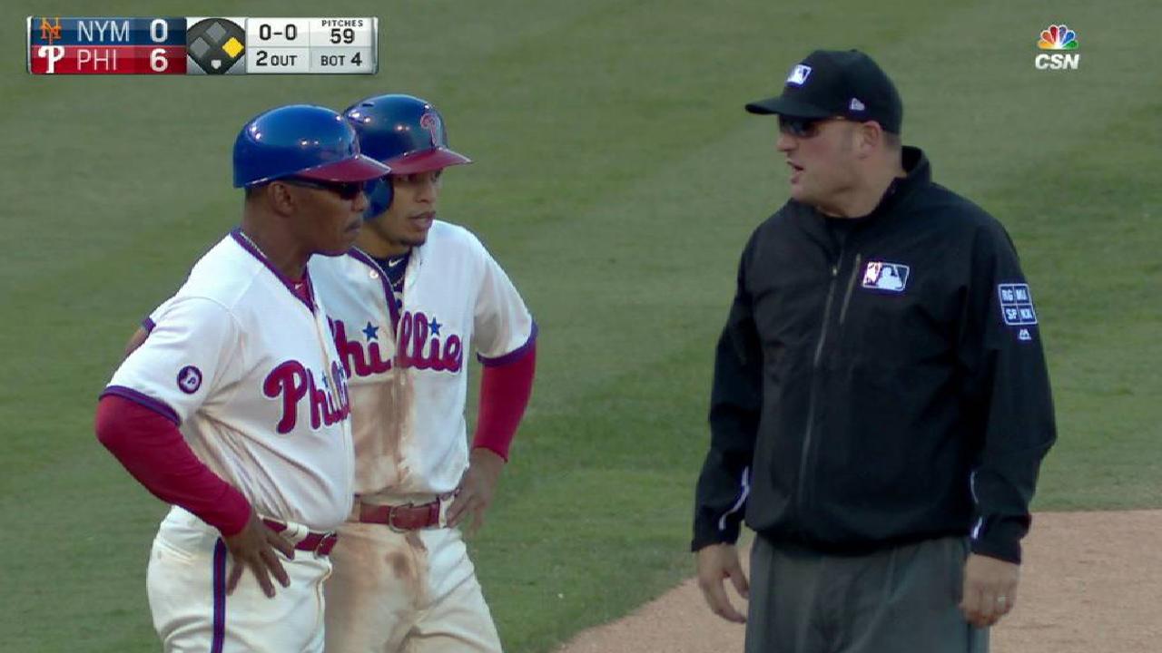 Hernandez ruled safe at third