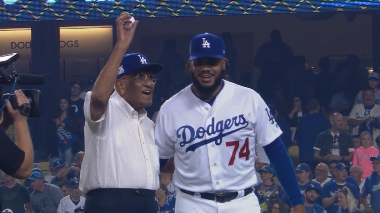 Newcombe throws out first pitch