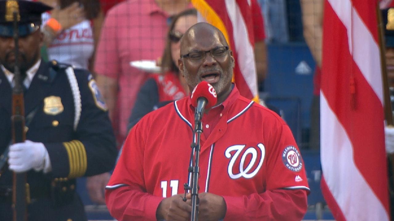 DC Washington sings the anthem