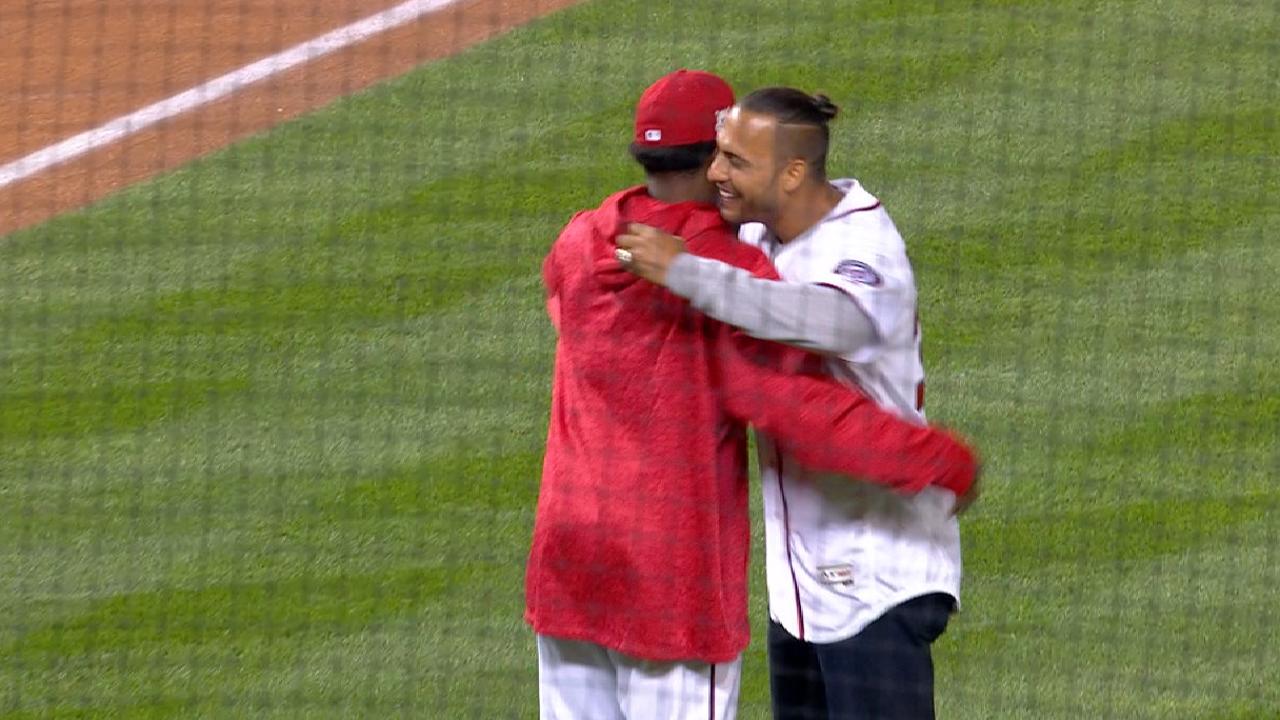 Morse throws out first pitch