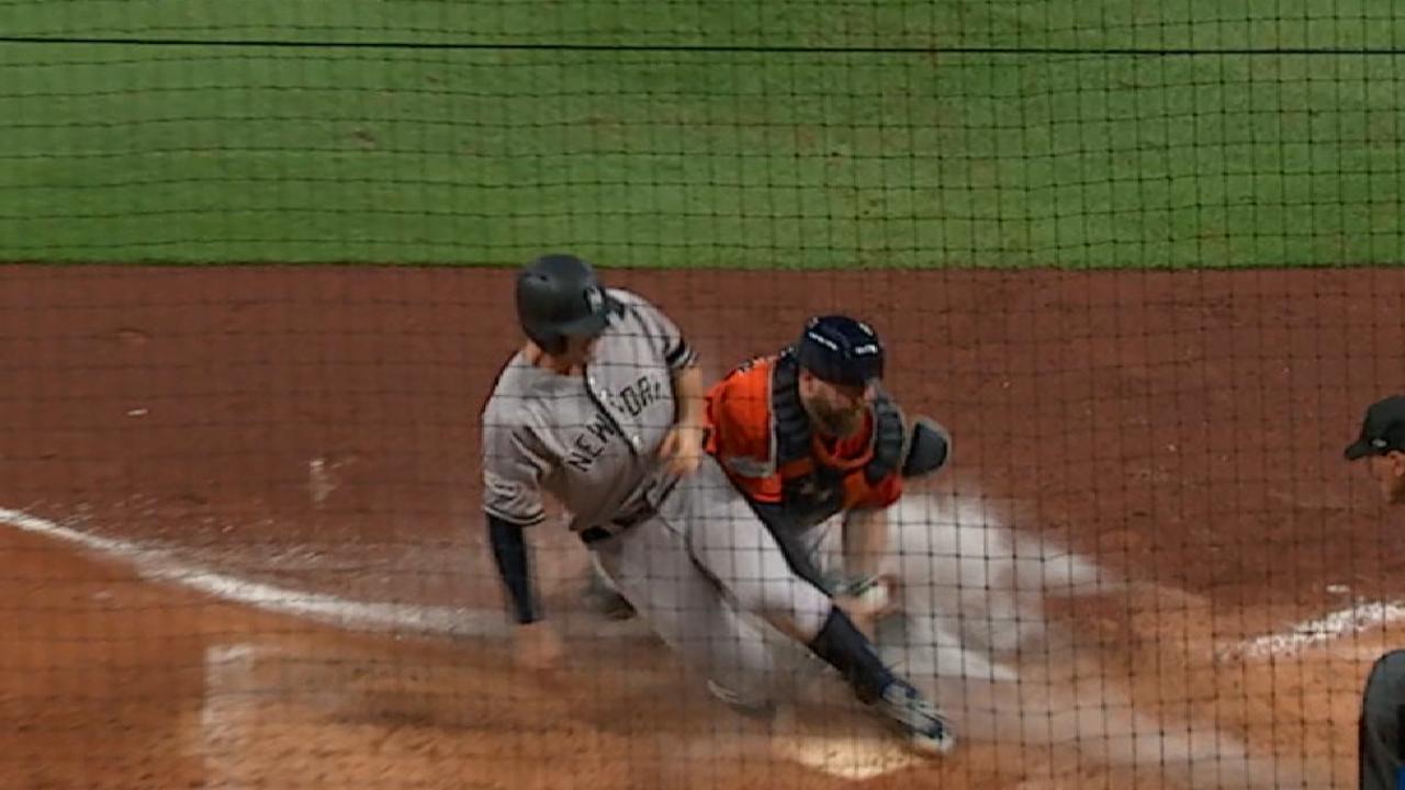 Gonzalez nabs Bird at the plate
