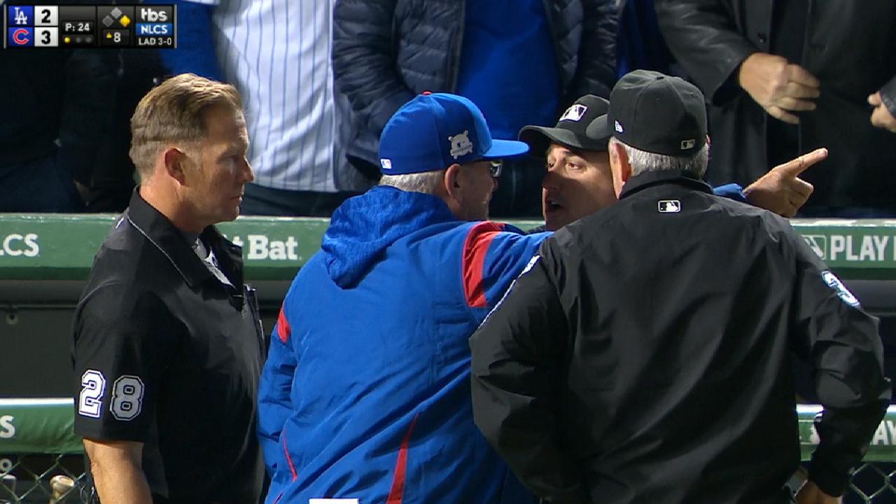 Maddon ejected after foul call