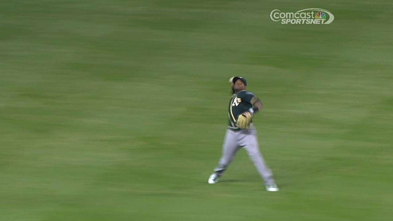 Cespedes' great throw 06/27/2014