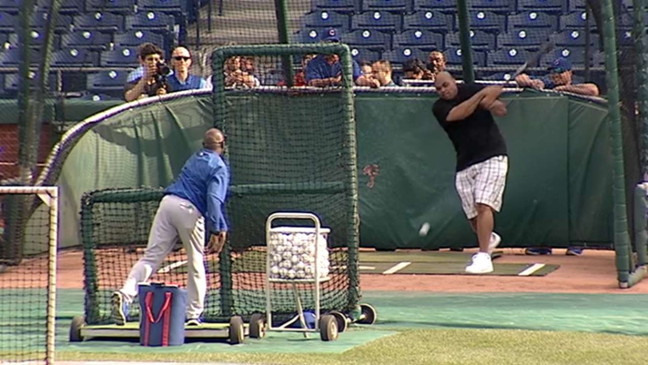 Charles Barkley Take Batting Practice Session Before