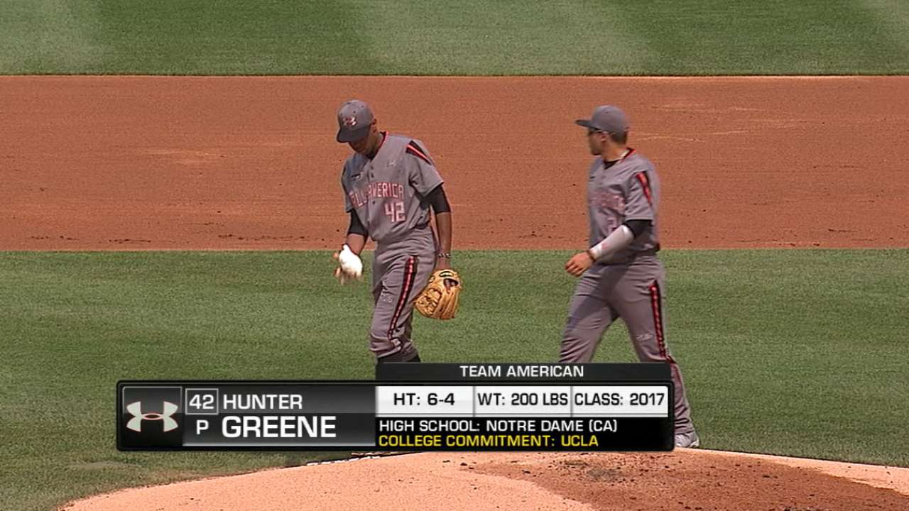 Hunter Greene Pitches At First Dream Series Atlanta Braves