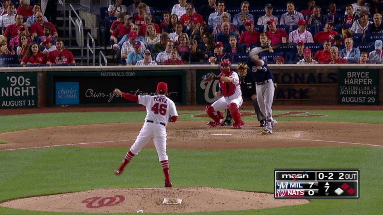 Perez strikes out the side